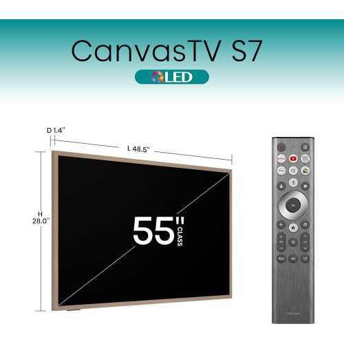 (2024) Hisense 55-Inch QLED 4K CanvasTV S7N Series with Dolby Vision HDR & Google Smart TV (55S7N)