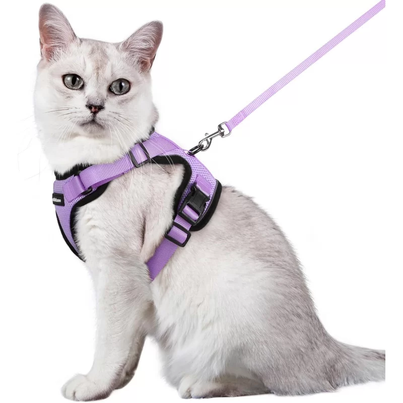 Lightweight and Adjustable Cat Harness with Leash for Safe Outdoor Walks