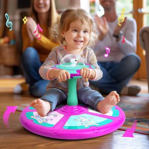 360° Unicorn Sit and Spin Toy for Hours of Interactive Fun