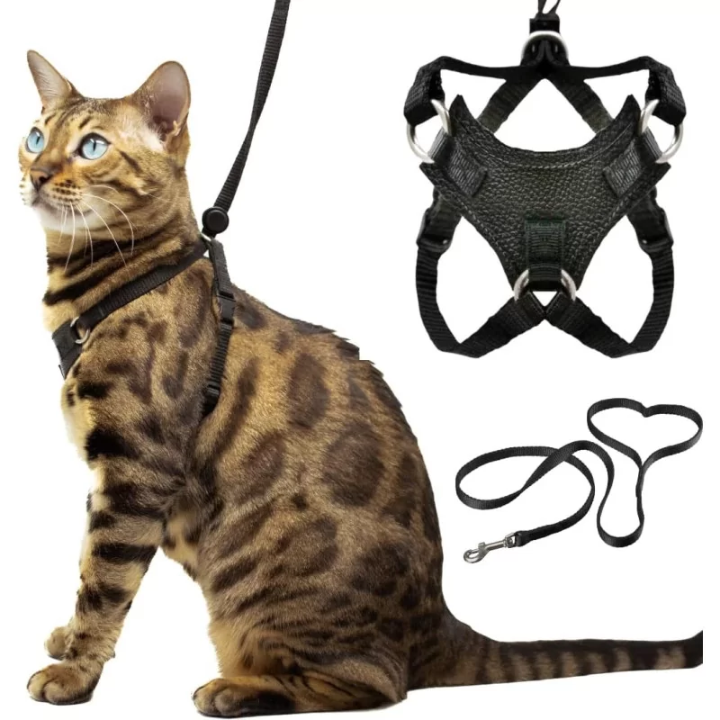 Houdini™ Escape Resistant Cat Harness and Leash Set by OutdoorBengal: Ideal for Safely Walking Cats