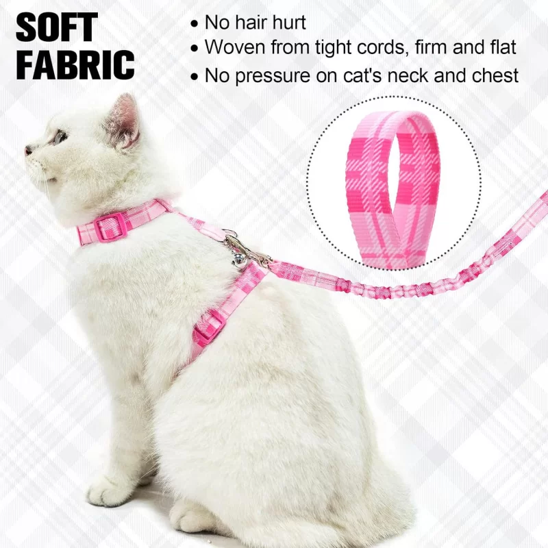 Escape-Proof Cat Harness and Leash Set, Designed for Walking: Adjustable Vest Harnesses for Small, Medium, and Large Cats