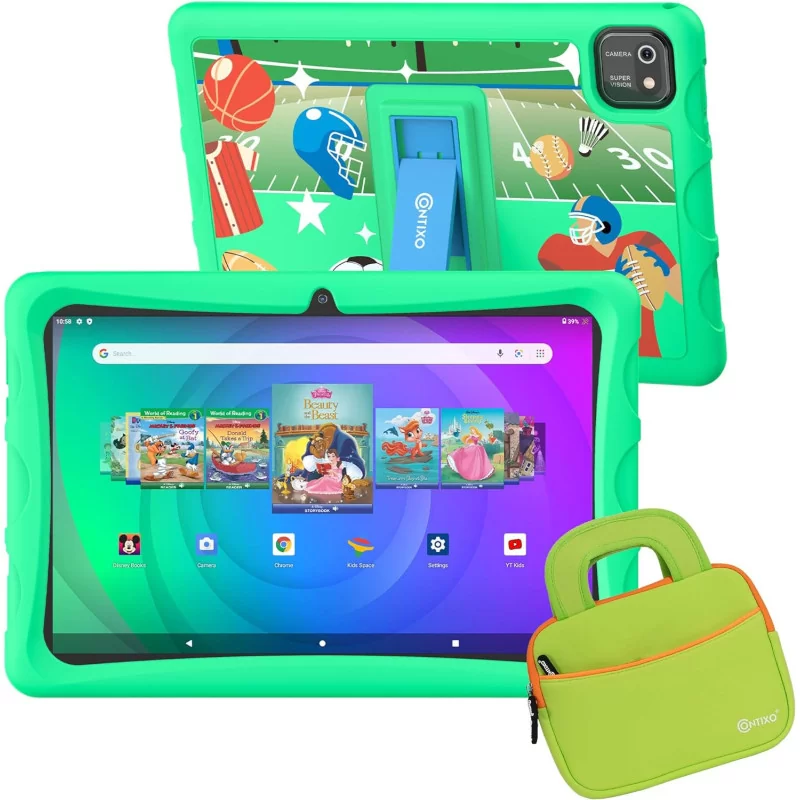 K102 10" Kids Tablet Bundle 64GB – Including Headphones, Bag, and Stylus