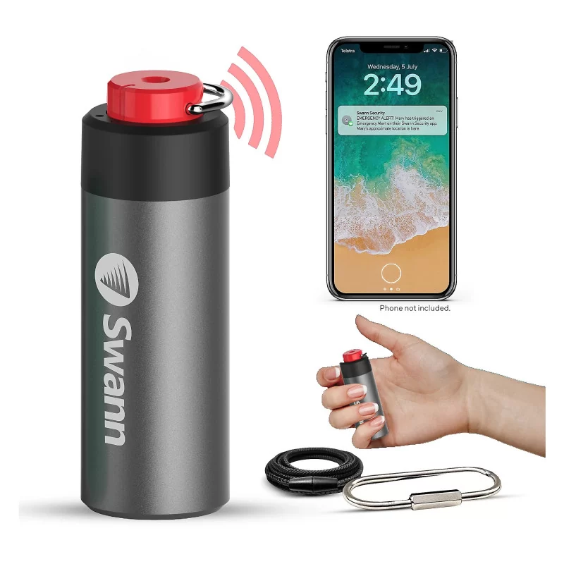 Swann Smart Mobile Personal Safety Alarm w/ Loud Siren