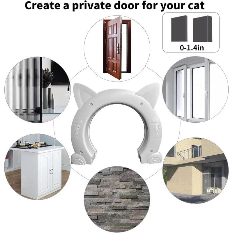 Cat Door for Interior Wall: Back-friendly, Flap-less, Durable, and Easy to Install Pet Access Solution