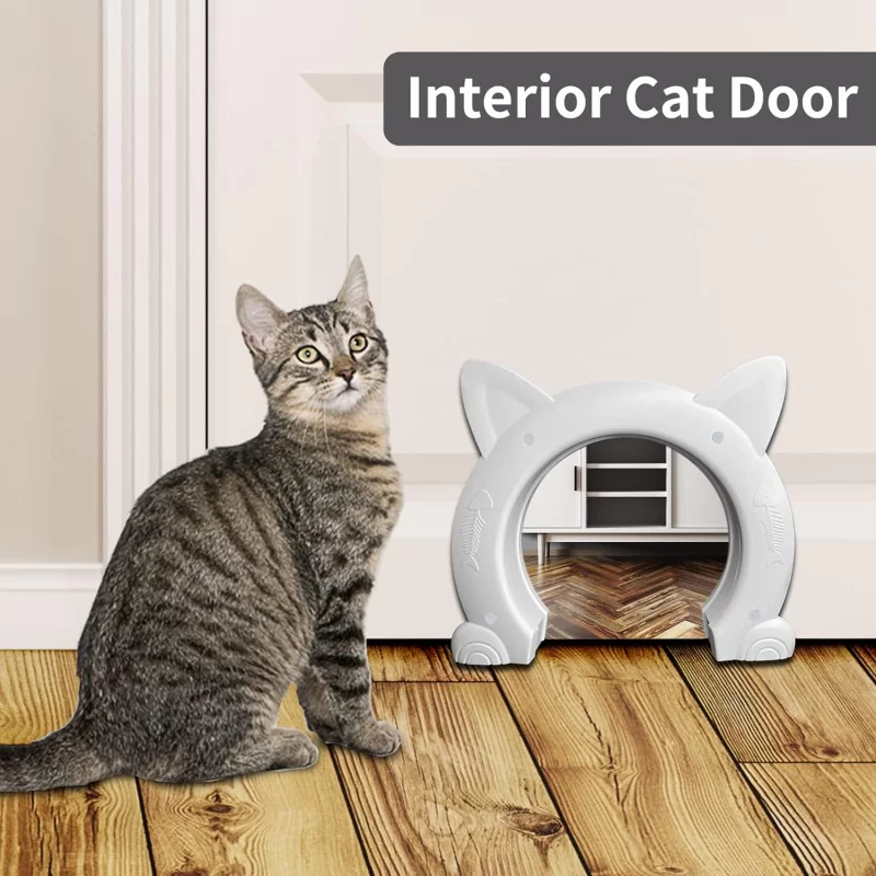 Cat Door for Interior Wall: Back-friendly, Flap-less, Durable, and Easy to Install Pet Access Solution