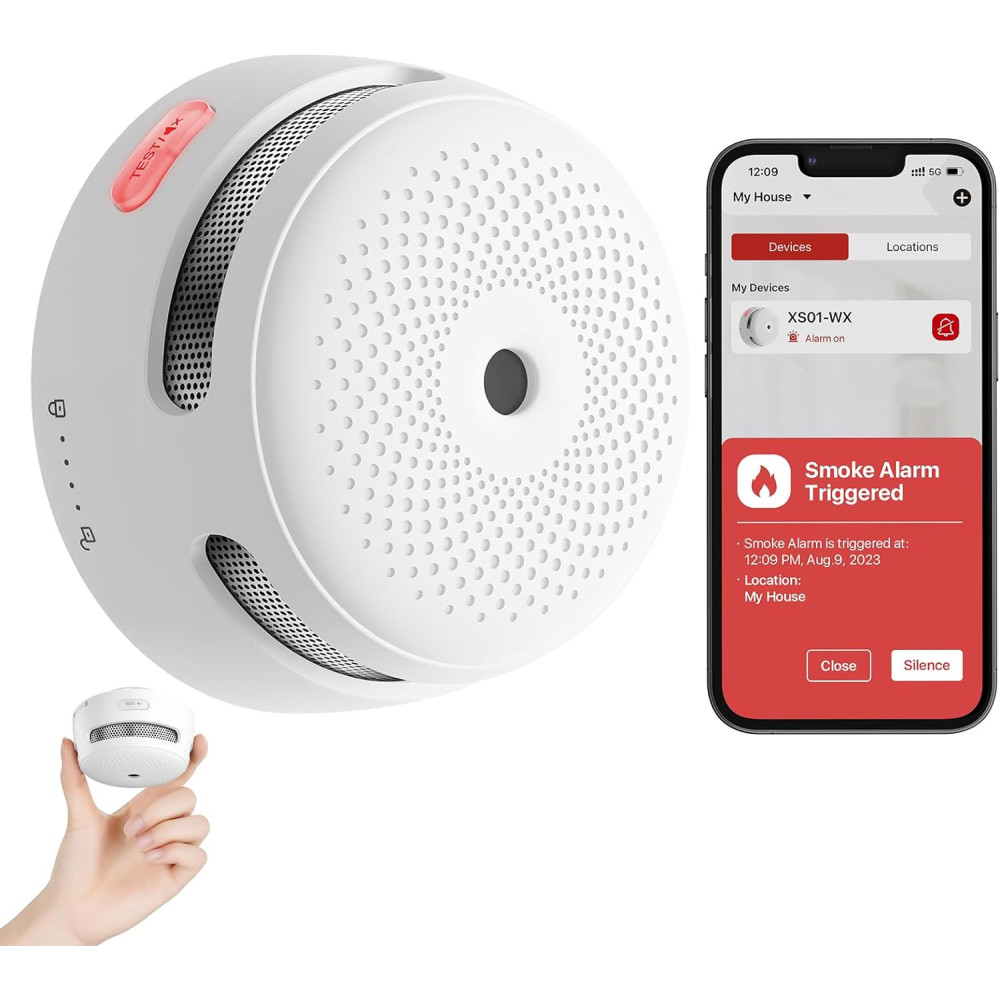 X-Sense Smart Smoke Detector Fire Alarm w/ Replaceable Battery