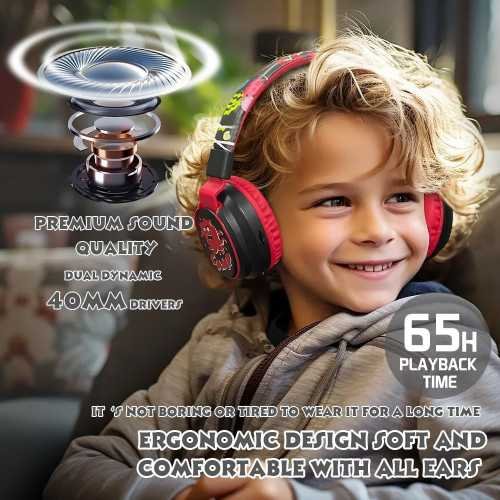 Bluetooth 5.3 Kids Wireless 60H Play Time Headphones | TekChoice Electronics