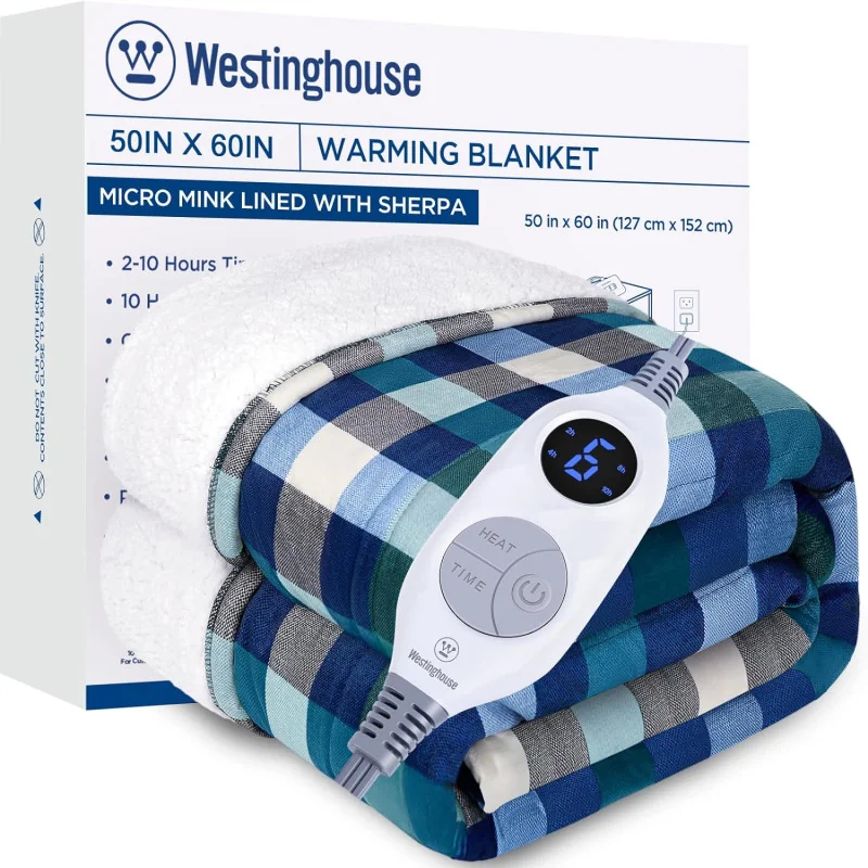 Westinghouse Electric Blanket w/ 10 Heating Levels and 1 to 12 Hours Heating Time Settings