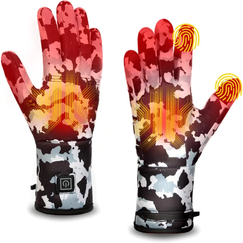 Thin Camouflage Touchscreen Battery Electric Gloves Liner
