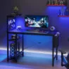 Computer Desk w/ Shelves, Storage, and LED Lighting