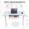 Height Adjustable Standing Desk w/ Tempered Glass Top