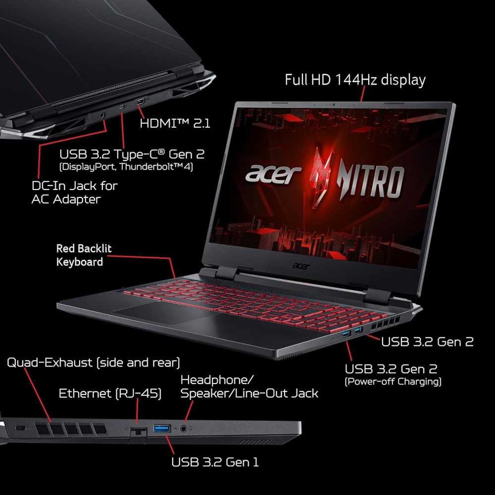 Acer Nitro 5 AN515-58-57Y8 - Intel Core i5, NVIDIA GeForce RTX, 144Hz Display, and Killer Features | TekChoice Electronics