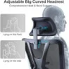 High Back Desk Chair w/ Adjustable Lumbar Support, Headrest & 3D Metal Armrest