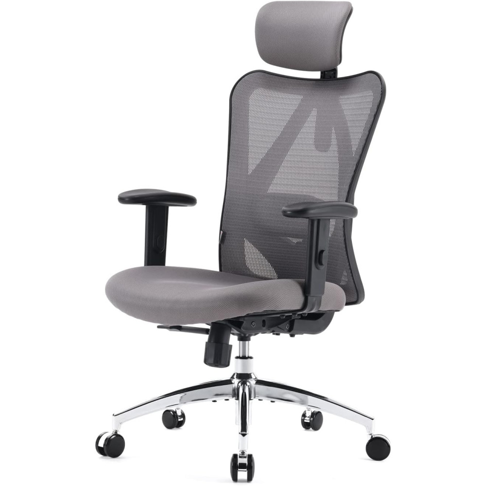 Adjustable Headrest for Big and Tall Individuals, Featuring 2D Armrests, Lumbar Support, PU Wheels, Swivel Tilt Function
