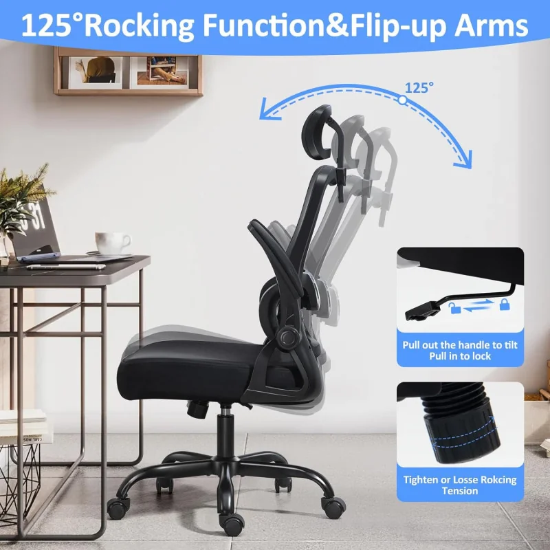 Home Office Chair w/ High Backrest, Suitable for All Sizes – Ergonomic Design