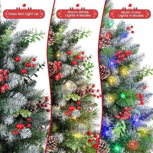 24.5 Inch Pre-lit Trees with Remote Control & Multi-Color Lights - Perfect Porch Decor for a Festive Home & Yard Display | TekChoice Electronics