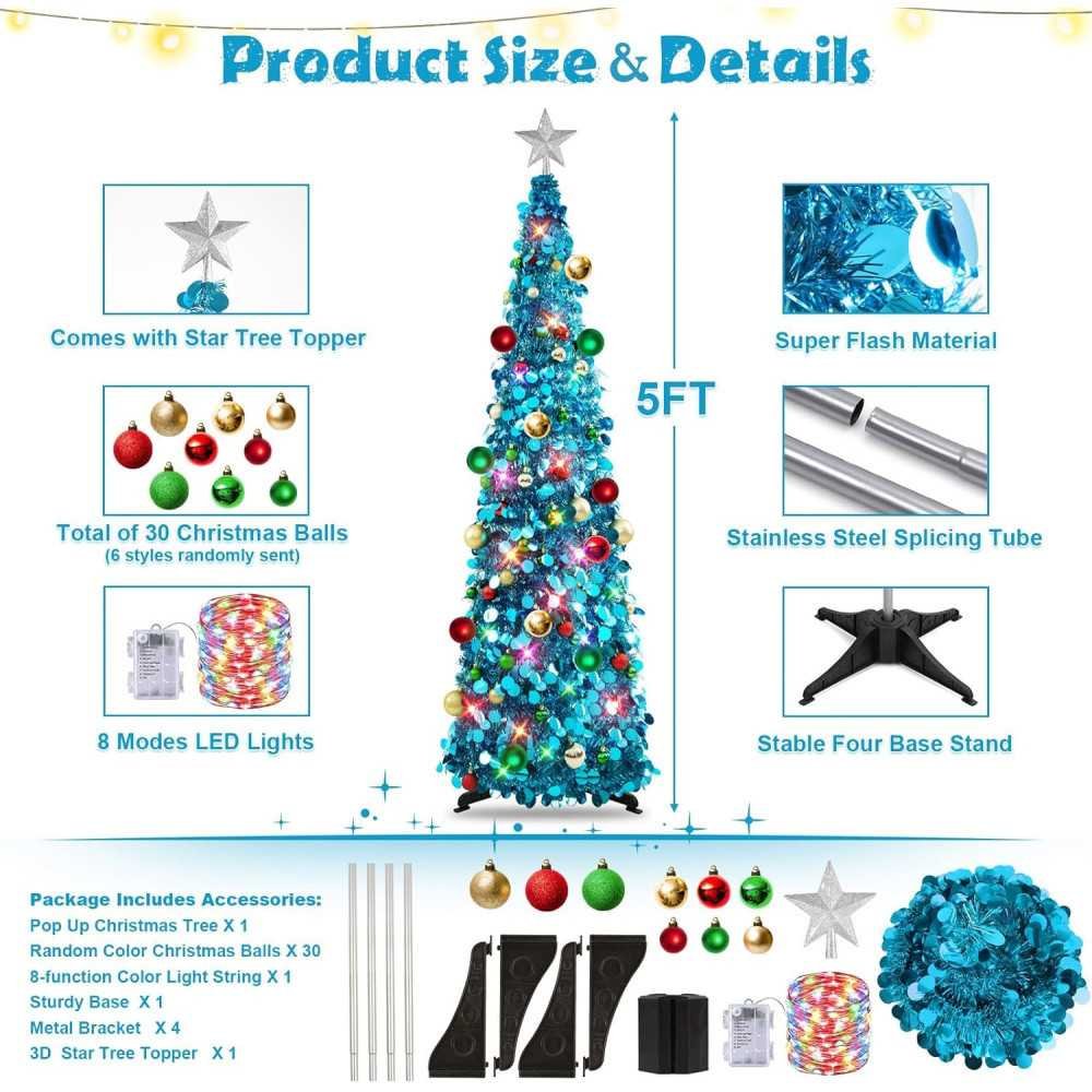 5Ft Pop Up Christmas Tree Set | TekChoice Electronics