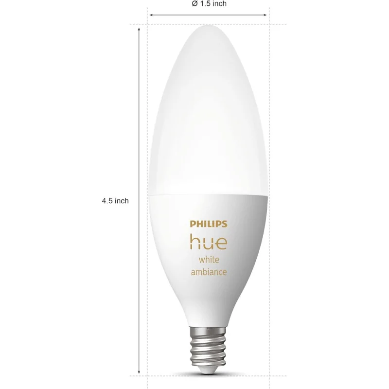 Philips Hue Smart 40W B39 Candle-Shaped LED Bulb