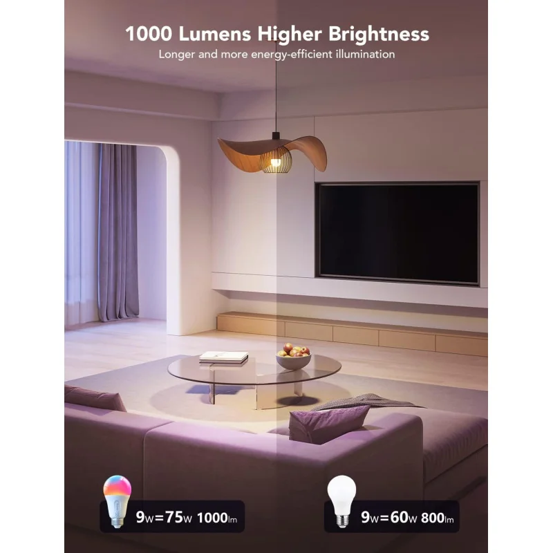Govee Smart A19 LED Light Bulbs (1000LM, RGBWW)