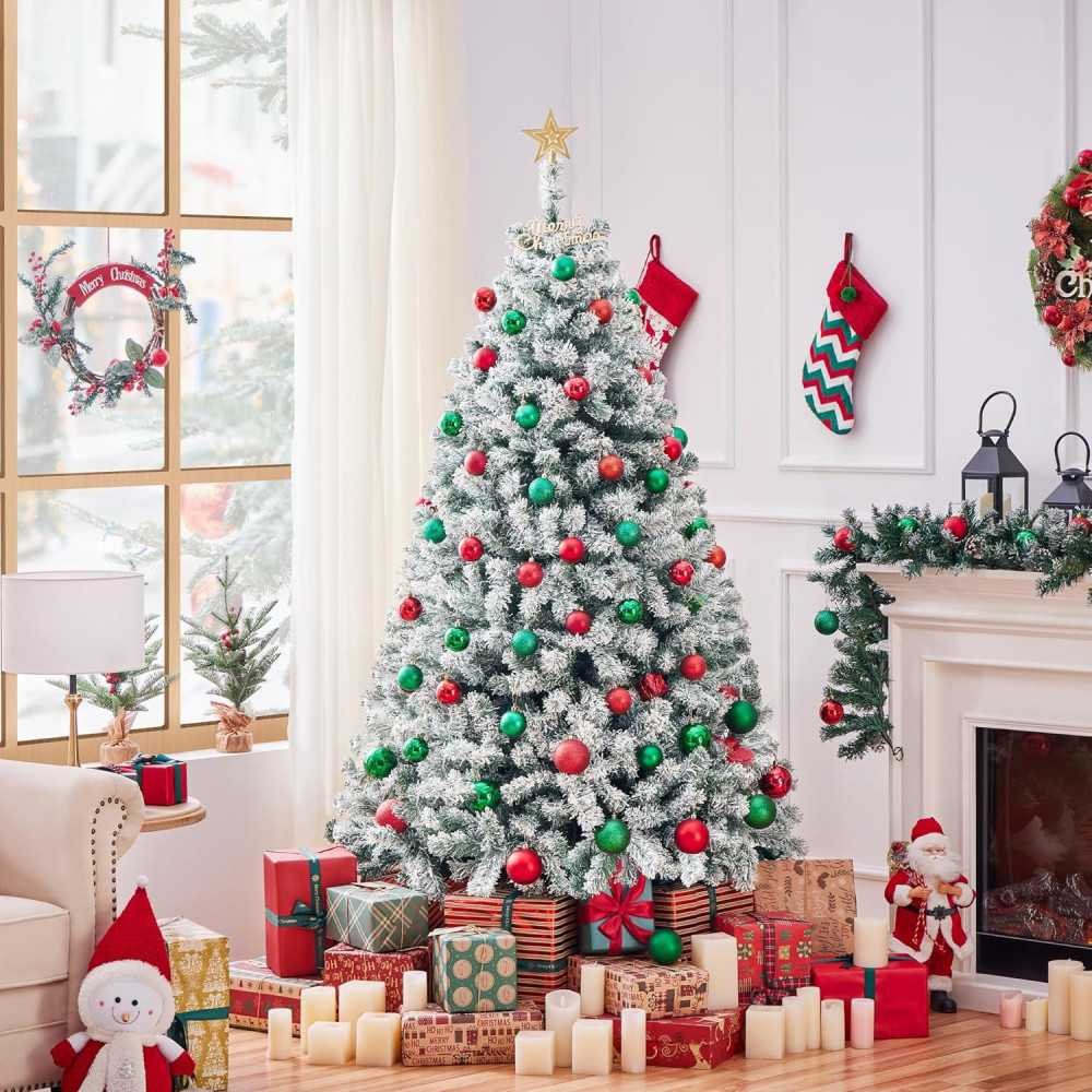 6ft Premium Snow Flocked Artificial Christmas Tree | TekChoice Electronics