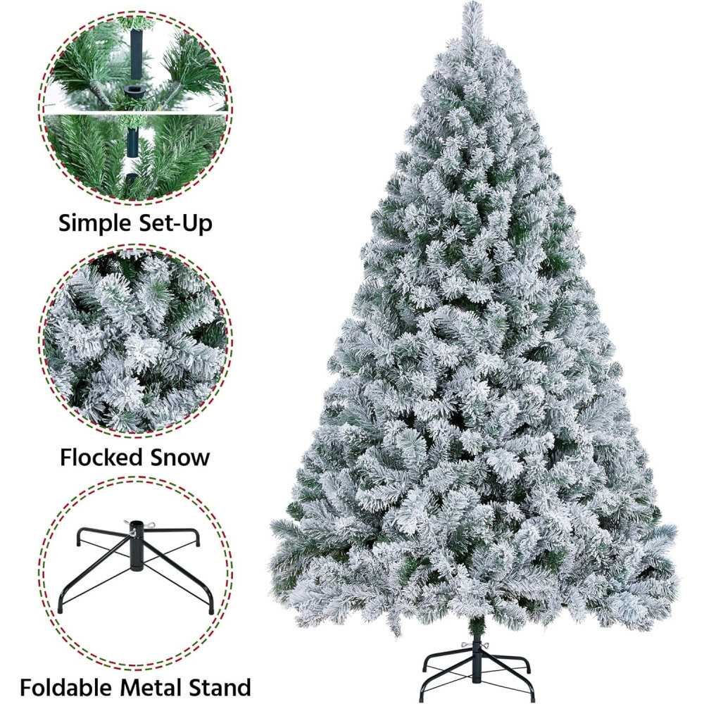 6ft Premium Snow Flocked Artificial Christmas Tree | TekChoice Electronics