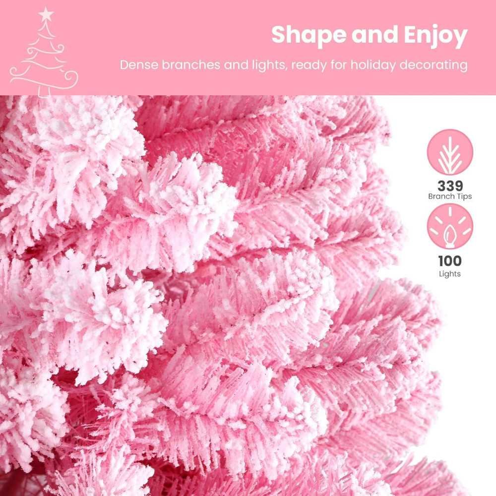 Snow Flocked Christmas Tree with Warm White Lights for Festive Decor | TekChoice Electronics