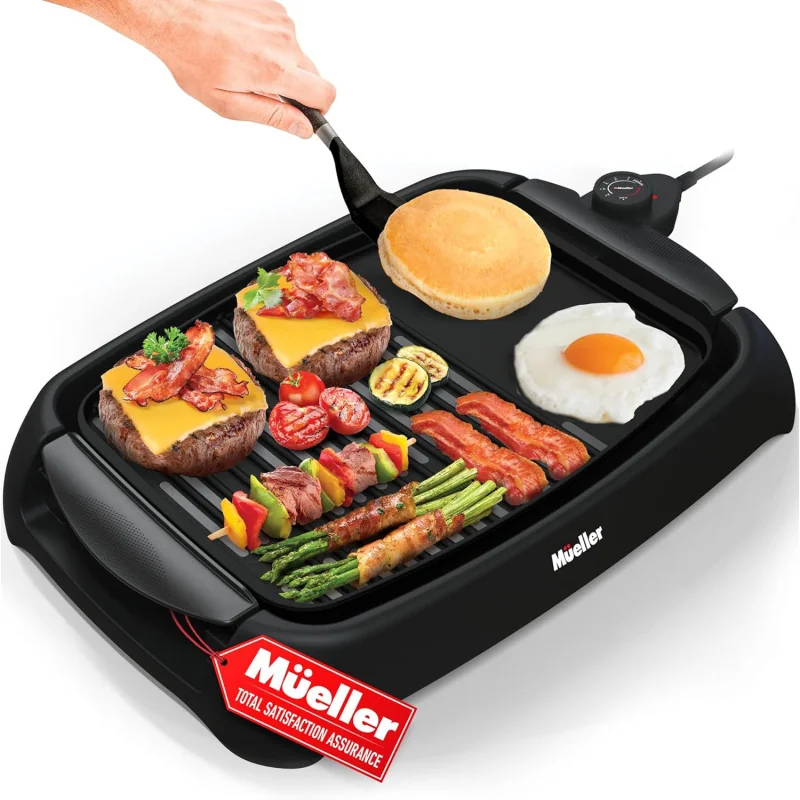 Mueller Ultra Grill Power Indoor Removable Grill: 2-in-1 Smokeless, w/ Adjustable Temperature
