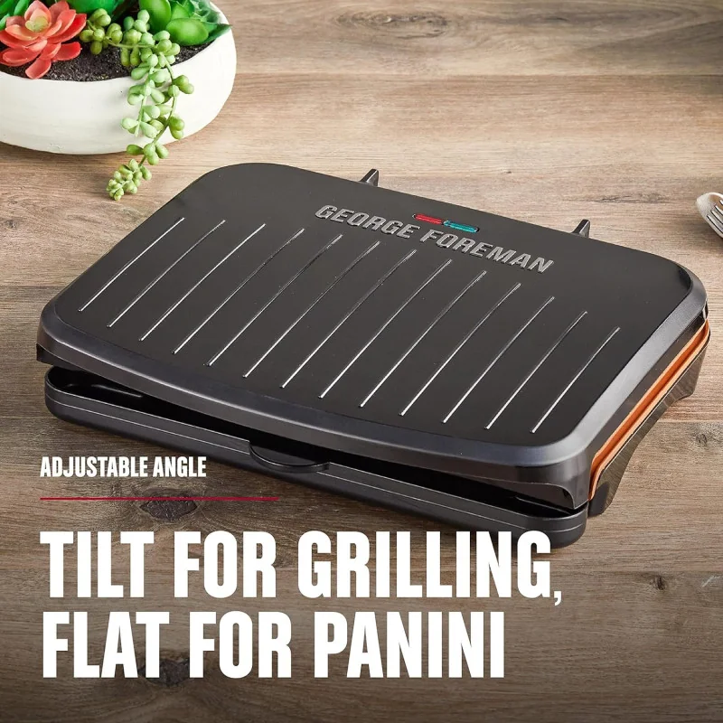 George Foreman: 5-Serving Classic Plate Electric Indoor Grill and Panini Press