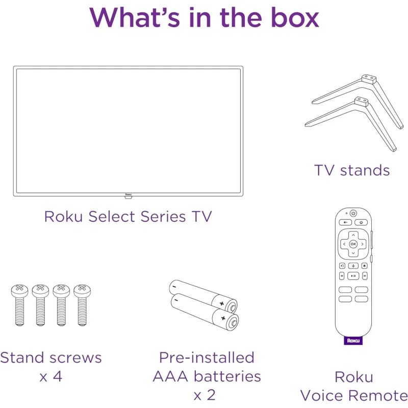Roku Select Series 720p HD Smart RokuTV w/ Voice Remote, Bright Picture, Customizable Home Screen