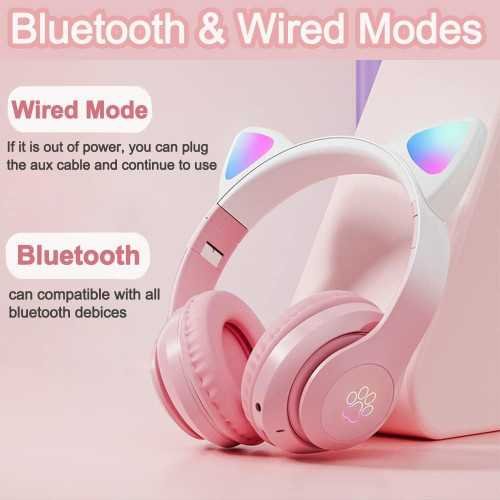 Cat Ear Bluetooth Headphones for Kids, Teens, and Adults | TekChoice Electronics