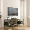 TV Stand w/ Power Outlets & Open Storage Shelves Cabinet - Suitable For TV's Ranging From 75 inches