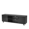 Modern Farmhouse TV Entertainment Center Stand w/ 2 Doors and Open Shelves - Suitable For TV's Ranging From 70 Inches