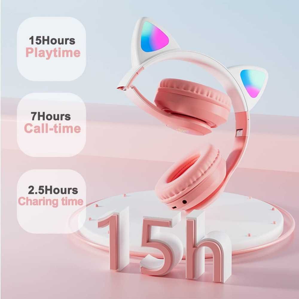 Cat Ear Bluetooth Headphones for Kids, Teens, and Adults | TekChoice Electronics