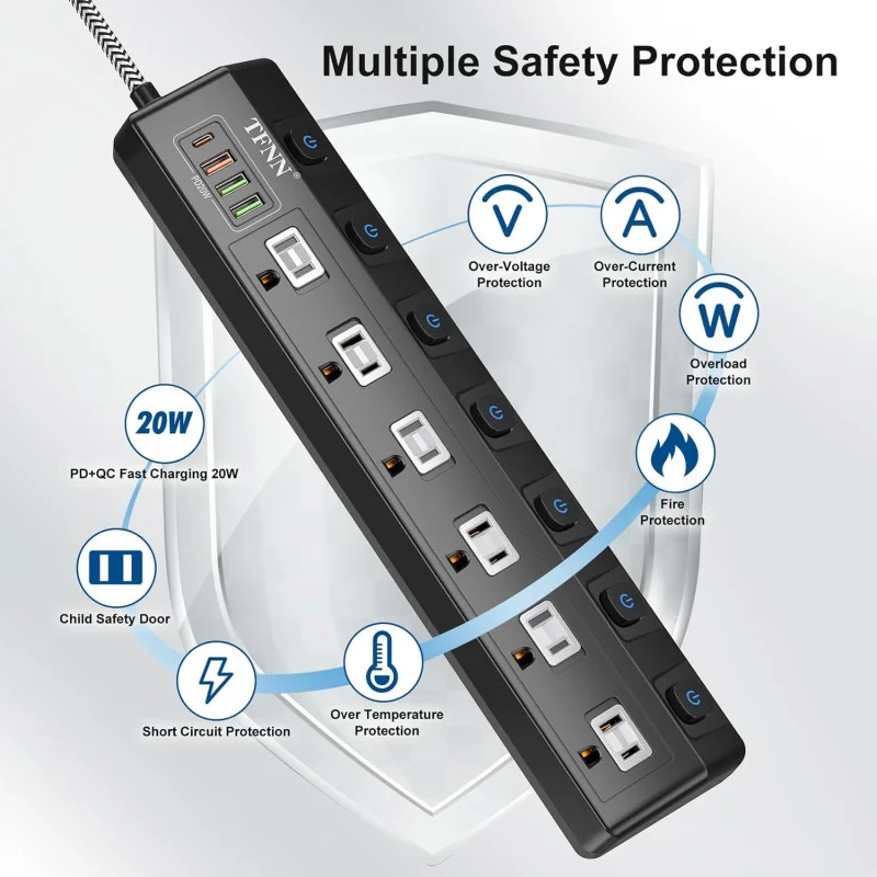 Individually Switchable Smart Plug w/ Overload Protection